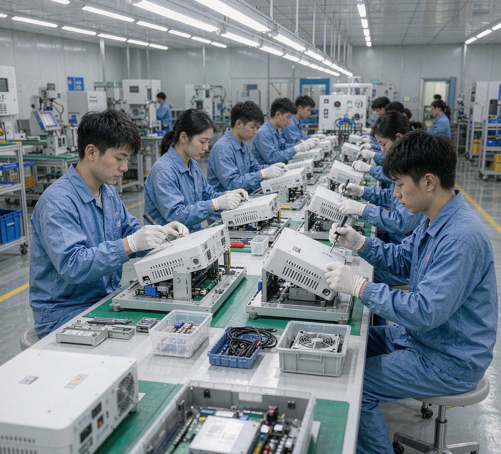 Production floor inside an EverRay Solar partner factory