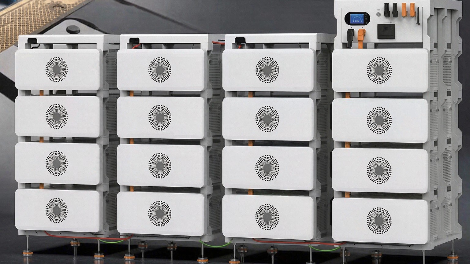 EverRay stackable LiFePO4 battery module array for home and C&I ESS