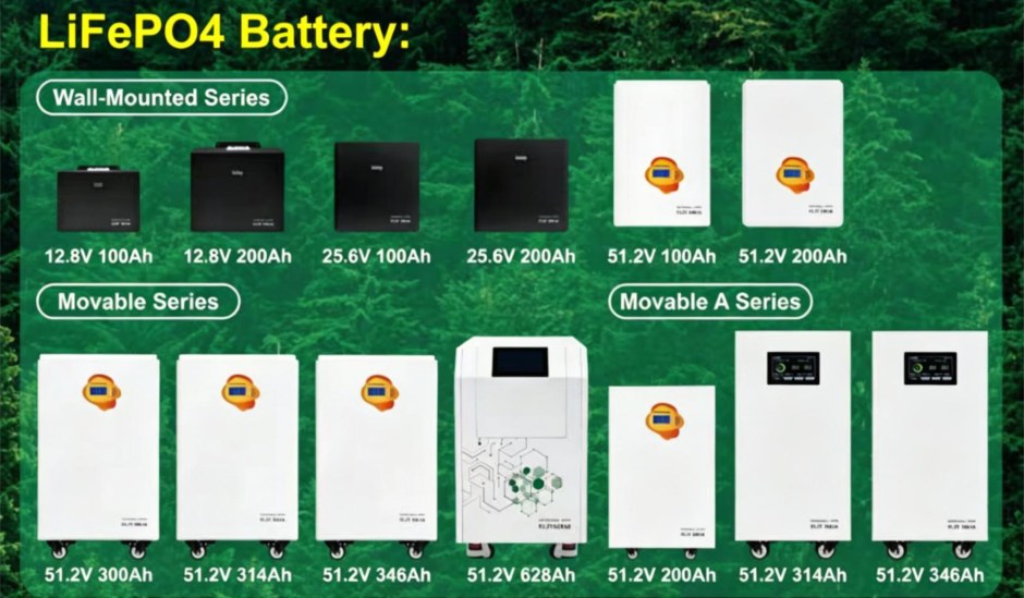LiFePO4 solar battery 12.8V to 51.2V