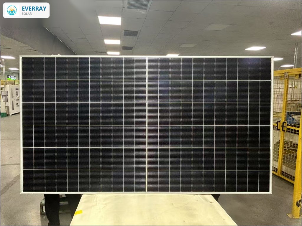 EverRay solar module front view showing full black cell layout